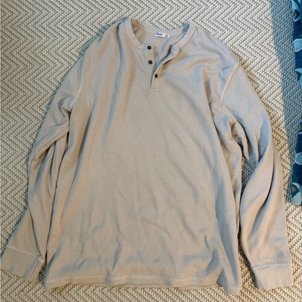 Katin Long Sleeve Henley Shirt Beige/Cream